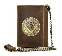 LOKAXXZU Simbolo Masonic Ag portafogli in pelle genuina, un unico portasche per cartoncino da uomo, portafoglio da viaggio vintage (stile 5)