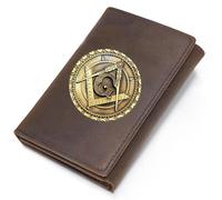 LOKAXXZU Simbolo Masonic Ag portafogli in pelle genuina, un unico portasche per cartoncino da uomo, portafoglio da viaggio vintage (stile 2)