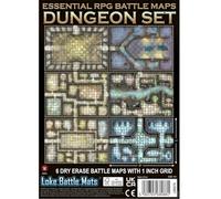 Loke BattleMats | Essential Roleplay game Battle Maps Dungeon Set | Accessorio, Compatibile Con 5E E Fantasy RPG, 6 Mappe Dungeon Modulari Dry Erase, 3 Fogli Pieghevoli Double-Sided
