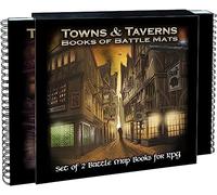 Loke Towns and Taverns Set di libri di mappe modulari Fantasy RPG con pagine piatte lavabili, doppia custodia per DND Pathfinder e giochi di ruolo da tavolo, superfici riutilizzabili