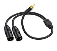 LOKEKE Cavo adattatore XLR a Y splitter da 3,5 mm, jack stereo da maschio a doppio XLR maschio per microfono, scheda audio, videocamera e altro ancora