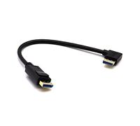 LOKEKE Cavo DisplayPort 1.4 8K, placcato oro 8K a 60Hz 4K a 120Hz DisplayPort a Displaport DP maschio a maschio con cavo ad angolo retto di 90 gradi per dispositivi HDR 3D (da M a M a destra)
