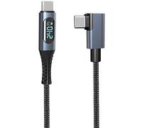 LOKEKE Cavo USB 4.0 PD tipo C da 240 W con display a LED per Thunderbolt 4, 8 K a 60 Hz 40 Gbps USB tipo C maschio a USB C maschio, cavo a 90 gradi compatibile con laptop MackBook i Pad Galaxy