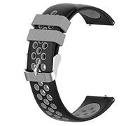 Lokeke - Cinturino di ricambio per TicWatch E3, in silicone, 20 mm, per TicWatch E3/GTH (silicone nero + grigio)