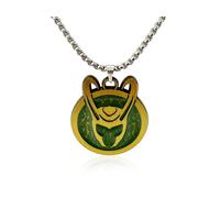 Loki Casco Collana Ufficiale Marvel Disney + Simbolo Ciondolo Collana