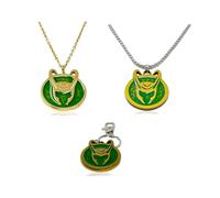 Loki Casco Collana Ufficiale Marvel Disney + Simbolo Ciondolo Collana