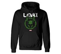 E_0002_D0800368 Marvel Felpa con Cappuccio Unisex Marvel Distressed Logo Nero Ta