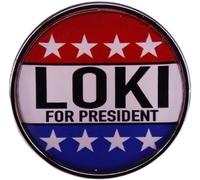 Loki for President Badge - Spilla rotonda smaltata per abbigliamento, cappelli, borse e accessori
