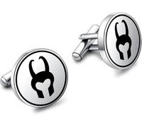 Loki Gemelli Loki Fan Regalo Festa di Nozze Groomsmen Gemelli Regalo Smoking Camicia Gemelli per Uomini TV Show Regalo Ispirato, Metallo, Acciaio inossidabile