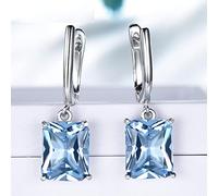 LOKILOKI Eleganti Orecchini Pendenti da Donna in Argento 925 Nano con Topazio Azzurro Cielo per Decorazioni di Gioielleria per Regali per Feste di Anniversario