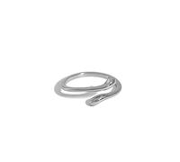 LOKILOKI Nuovi Anelli in Argento Sterling 925 con Serpente Sottile in Argento Sterling Rock Punk Anelli Ridimensionabili Moda Donna Gioielli Fini