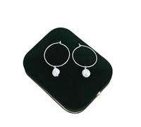 LOKILOKI Orecchini A Cerchio con Perle d'Acqua Dolce Naturali Gioielli in Argento Sterling 925 per Regalo da Donna