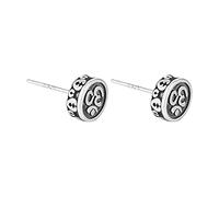 LOKILOKI Orecchini A Lobo retrò Buddismo Sanscrito Om per Le Donne 925 Gioielli in Argento Sterling Femminile Vintage Originali Fatti A Mano