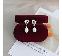 LOKILOKI Orecchini di Perle d'Acqua Dolce Naturali Argento Sterling 925 Fiori Eleganti Intrecciati Fatti A Mano Regalo Lungo per Le Donne Nuovo