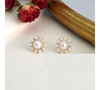 LOKILOKI Orecchini Fatti A Mano con Fiore di Sole con Perle d'Acqua Dolce Naturali per Gioielli da Sposa in Argento Sterling 925 da Donna novità