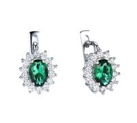 LOKILOKI Orecchini in Argento Sterling 925 con Pietre Preziose Create Orecchini A Clip con Smeraldo per I Regali di Anniversario di Compleanno Femminile Gioielleria Raffinata