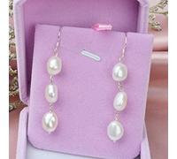 LOKILOKI Orecchini Lunghi con Perle Barocche Naturali per Le Donne Orecchini Pendenti in Argento Sterling 925 Fatti A Mano con Perle d'Acqua Dolce Grigie Regalo per Le Feste