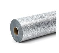 LOKLIK Rotolo Argento Vinile Glitter Trasferimento Calore Termoadesivo Tessuti Indumento 1 pz 30,5 x 90 cm, Standard