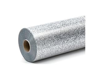 LOKLIK Rotolo Argento Vinile Glitter Trasferimento Calore Termoadesivo Tessuti Indumento 1 pz 30.5 x 90 cm, Standard