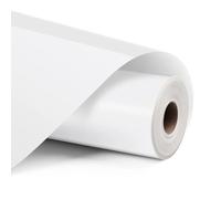 LOKLiK Rotolo Bianco Vinile Permanente Adesivo Matte Tessuti Tessuti 1 pz 30,5 x 180 cm Foglio di Vinile Resistente - Decorazione su Vetro, Plastica, Ceramica
