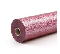 LOKLIK Rotolo di vinile rosa glitterato trasferimento di calore termoadesivo tessuto indumento 1 pz 30,5 x 90 cm, standard