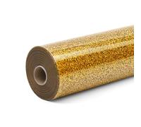 LOKLIK Rotolo Oro Vinile Glitter Trasferimento Calore Termoadesivo Tessuti Indumento 1 pz 30,5 x 90 cm, Standard