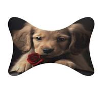 LOKLNEYK 2 cuscini da collo per auto con simpatico cane per poggiatesta auto per supporto del collo