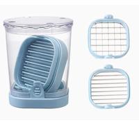 LOKLNEYK Affettatrice per verdure, Affettatrice for frutta - 2 in 1, taglierina ad alta velocità for fragole, banane, uva, uova ecc. Tagliaverdure in acciaio inossidabile(Light Blue)