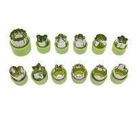 LOKLNEYK Affettatrice per verdure, Set di stampi for tagliare frutta e verdura in acciaio inossidabile - Affettatrice da 12 pezzi for la cottura torte decorazioni alimentari