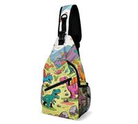 LOKLNEYK Borsa a tracolla casual con motivo valle dei dinosauri, zaino per attività all'aperto, escursioni, viaggi