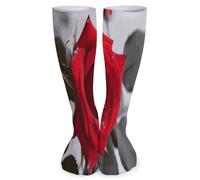 LOKLNEYK Calze a metà polpaccio Red Rose2 unisex calzini sportivi calzini casual Crew calzini