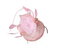 LOKLNEYK Cappelli da cocktail, Cappello da sposa con fermaglio for capelli, donna, for cocktail party, cappelli in rete, copricapo(Pink)