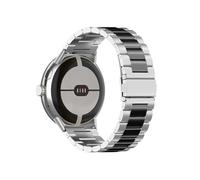 LOKLNEYK Cinturino in acciaio inossidabile adatto for Google Pixel Watch 2 Orologio in metallo 2 cinturini adatti for cinturino Google Watch 2(Silver Black)