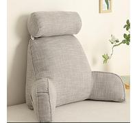 LOKLNEYK Cuscino ergonomico di supporto lombare, con collo staccabile, cuscino di supporto for la schiena con supporto for il braccio, gioco, lettura, con fodere lavabili(Light Gray,60x45x20 cm)