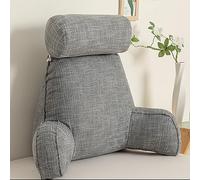 LOKLNEYK Extra large con supporto for collo/braccia con memory foam triturato extra riempito, ideale for supporto for la schiena, letto, giochi, lettura(Dark Gray,60x45x20cm)