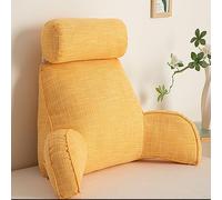 LOKLNEYK Extra large con supporto for collo/braccia con memory foam triturato extra riempito, ideale for supporto for la schiena, letto, giochi, lettura(Lemon Yellow,70x55x20cm)