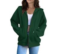 LOKLNEYK Felpa Donna con Cappuccio Abbigliamento Donna Autunno Oversize Running Hoodie Bianca Sweatshirt Larga Manches Longues Felpe Leggera Tuta Pile Eleganti Abbigliamento 2#Verde Fluorescente L