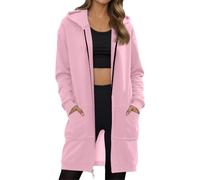 LOKLNEYK Felpa Donna con Cappuccio Felpa Pile Donna Taglie Forti Larga Sweatshirt Bianca Felpe Primavera Autunnali Oversize Hoodie Trekking Invernale Sportive Abbigliamento 2#Rosa S