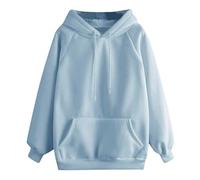 LOKLNEYK Felpa Donna con Cappuccio Hoodie Manches Longues Larga Sweatshirt Rossa Felpe Termica Oversize Hoodie Curvy Lunga Sexy Abbigliamento 2#Cielo Blu L