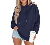 LOKLNEYK Felpe Donna con Cappuccio Felpa Oversize Donna Taglie Forti Eleganti Sweatshirt Lunga Felpe Curvy Manches Longues Hoodie Running Tuta Pile Trekking Abbigliamento 2#Marina XXL