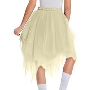 LOKLNEYK Gonna Paillettes Donna - Costume Carnevale Donna Corta Mini Tulle Adulti 80s Minigonna Brillantinata Plissettata Natalizia Tutu Gonnellino Danza Classica Gonna 2#Beige M