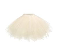 LOKLNEYK Gonna Paillettes Donna, Vestiti di Carnevale Donna Corta 80s Tulle Adulti Curvy Gonna Natalizia Plissettata Eleganti Tutu Sottogonna Minigonna 2#Beige M