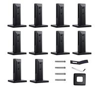 LOKLNEYK Morsetti per Vetro, Morsetti for Vetro Rotondi in Acciaio Inossidabile da 10 Pezzi for ringhiere, Scale, Porte in, Morsetto for Pavimento in Regolabile 8 a 16 mm, più affidabile(160mm High)