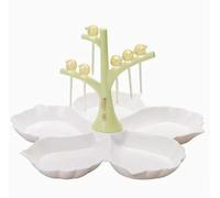 LOKLNEYK piatti di frutta, Portafrutta Threeness, ciotole for frutta, cesto di creativo, piatto secca in plastica, snack, vassoio frutta/blu(B)