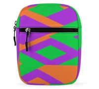 LOKLNEYK Piccola borsa a tracolla per uomo donna blocco di colore collisione trendy borsa a tracolla viaggio corsa con cinturino regolabile