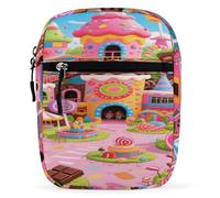 LOKLNEYK Piccola borsa a tracolla per uomo donna Candy Land Trendy borsa a tracolla viaggio corsa con tracolla regolabile
