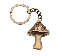 LOKLNEYK Portachiavi con ciondolo a forma di fungo, in bronzo argentato, con ciondolo a forma di pianta, idea regalo per la migliore amica, Bronzo Antico 2pz, 40x29mm