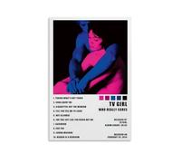 LOKLNEYK Poster artistico da parete moderno con scritta "Who Really Cares by TV Girl", stampa minimalista per soggiorno, camera da letto e ufficio, una decorazione semplice ma sorprendente per case