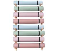 LOKLNEYK Supporto da parete for tappetino yoga in legno, supporto for esercizio 2 a 9 livelli for rulli in schiuma e tappetini, scaffale for l'organizzazione della palestra di casa(8)