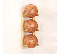 LOKLNEYK Supporto da parete for tappetino yoga, supporto for tappetini esercizio in metallo a 5 strati, organizer for palestra domestica for rulli in schiuma, skateboard, sci(Gold,3)